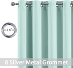 Yakamok Aqua Blackout Curtains, Thermal Insulated Light Blocking Blackout Drapes for Living Room(52Wx45L,2 Panels)
