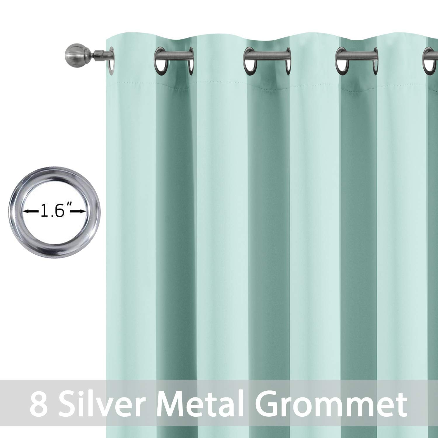 Yakamok Room Darkening Curtains 52x90 inch Length Aqua-Living Room