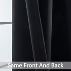 Yakamok 84 Inch Length Blackout Curtains for Bedroom, Room Darkening Thermal Insulated Solid Grommet Panels for Living Room(62Wx84L, Black, 2 Panels)