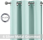Yakamok Blackout Curtains Room Darkening Thermal Insulated with Grommet Window Curtain for Living Room, 38 x 54 inch, Aqua, 2 Panels