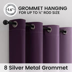 SimpleHome Blackout Curtains Ombre for Living Room,Room Darkening Purple Curtains Set of 2 Panels Thermal Insulated Bedroom Curtains，52 x 84 Inch