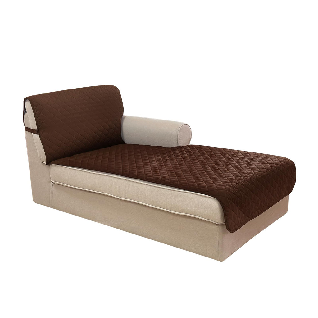 U-NICE HOME Sectional Couch Cover Chaise Lounge Cover, Light Camel/Beige