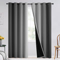 SimpleHome 100% Blackout Ombre Bedroom Curtains Grey and Greyish White,96L