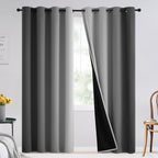 SimpleHome 100% Blackout Ombre Bedroom Curtains Grey and Greyish White,96L