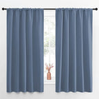 NICETOWN Blackout Curtains for Living Curtains, Window Treatment Blackout Curtain Panels, Home Decor Thermal Insulated Solid Drapes for Bedroom (Stone Blue, Set of 2, 52 by 63 Inch)
