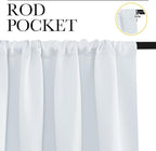 NICETOWN Greyish White Window Curtain Panels - Thermal Insulated Rod Pocket Room Darkening Curtain Sets for Bedroom (Platinum - Greyish White, 2 Panels, 42 by 48)