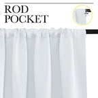 NICETOWN Kitchen Room Darkening Curtains - Window Treatment Thermal Insulated Rod Pocket Room Darkening Curtains/Drapes for Bedroom (2 Panels, 42 by 84, Platinum - Greyish White)