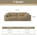 MYSKY HOME Boho Couch Cover Sofa Covers, Couch Covers for 2-3 Cushion Couch Sofa, Chenille L Shape Sectional Couch Cover- Pet-Friendly, Machine Washable, Sofa Protector for Kid, 71"x118", Coffee