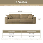 MYSKY HOME Couch Covers for 2 Cushion Couch Sofa, Chenille L Shape Sectional Couch Cover - Pet-Friendly, Machine Washable, Non-Slip Sofa Protector for Dogs, Kids, 71"x118", Sand