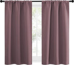 NICETOWN Kitchen Curtains, Short Blackout Curtains & Drapes, Home Decoration Privacy Thermal Insulated Curtains for Unicorn Theam Room (Dry Rose, 34" Wide, 54" Long, 2 PCs)