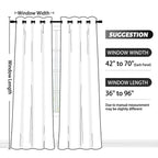 SimpleHome Ombre Black to Grey White Curtains for Living Room 42Wx45L