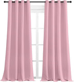 NICETOWN Crystal Pink Blackout Curtains 108" Long, 55" Wide, 2 Pieces for Office, Dining, Guest Room - Sound Reducing, Heat and Cold Block Panels for Modern Decorative