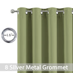 Yakamok Room Darkening Curtains 52x108 inch Length Sage Green-Living Room