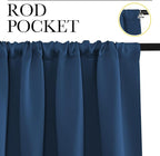 NICETOWN 2 Panels Blackout Curtains, Rod Pocket Thermal Insulated Curtains for Bedroom, Room Darkning Shading Blinds Modern Home Decoration for Living Room, Home Office, W42 x L63 in, Moroccan Blue