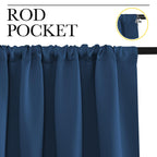 NICETOWN Kitchen Curtains, Short Blackout Curtains & Drapes, Moroccan Blue, 42" Wide by 54" Long, 2 PCs, Thermal Insulated Blackout Curtain Panels for Kids Room, Play Room