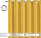 Yakamok Extra Wide Blackout Curtain for Sliding Glass Door, Grommet Thermal Insulated Room Divider Curtain 100W x 84L inch, Room Darkening Patio Curtain,8.3ft Wide x 7ft Tall, 1 Panel,Mustard Yellow