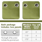 MIULEE Blackout Curtains for Bedroom Living Room Thermal Insulated Room Darkening Grommet Top Solid Light Blocking Drapery Set of 2 Window Panels 52 x 72 Inches Olive Green