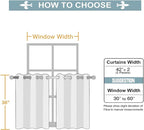 ChrisDowa Small Window Curtains for Kitchen and Bedroom - Grommet Short Thermal Insulated Room Darkening Curtains (2 Panels, Beige, 42 x 36 Inch)
