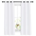 NICETOWN White Curtains for Living Room - Thermal Insulated Window Treatment 50% Light Blocking Solid Grommet Top for Bedroom/Girl's Room (Set of 2, W37 x L63),adult
