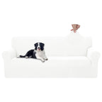 U-NICE HOME Stretch Couch Cover Slipcover for 3 Cushion Sofa, Ivory White