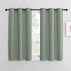 NICETOWN Modern Blackout Curtains Noise Reducing, Thermal Insulated and Privacy Room Darkening Drape Panels for Boy's Guest Room Door Small Short Window (Greyish Green, 2 Panels, W42 x L40 -Inch)