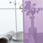 SpaceDresser Sheer Voile Window Treatment Rod Pocket Curtain Panels for Kitchen Bedroom Living Room Drapes Sunlight Filtering Privacy Semi Home Decor Assorted (Lavender, 52 W x 108 L)