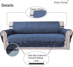 Easy-Going Chair Sofa Slipcover Reversible Sofa Cover Water Resistant Couch Cover Furniture Protector Cover with Elastic Straps for Pets Kids Children Dog Cat (Chair, Dark Blue/Light Blue)