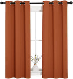 NICETOWN Blackout Halloween Draperies Curtains for Girls Room, Nursery Essential Thermal Insulated Grommet Top Blackout Panels (Burnt Orange, 1 Pair, 34 x 54 inches)