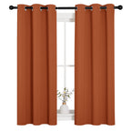 NICETOWN Blackout Halloween Draperies Curtains for Girls Room, Nursery Essential Thermal Insulated Grommet Top Blackout Panels (Burnt Orange, 1 Pair, 34 x 54 inches)