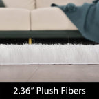 Latepis Off White 3x4 Area Rug Faux Sheepskin Fur Rug Washable Furry Rugs for Bedroom Fluffy Rugs for Living Room Dorm Cushion Luxury Home Decor Rectangle