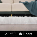 Latepis 5x7 Area Rugs White Furry Faux Sheepskin Rug Washable Fluffy Fur Rug for Living Room Non-Slip Plush Shaggy Rugs for Bedroom Entertainment Room Luxury Home Décor