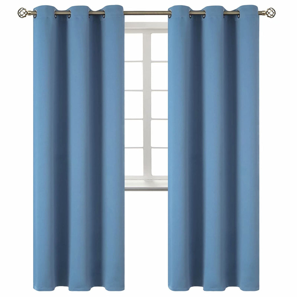 BGment Denim Blue Blackout Curtains for Living Room 84 Inch Long - 2 Panels