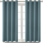 BGment Room Darkening Curtains 45 Inches Long - Grommet Thermal Insulated Drapes Window Treatment Curtains for Bedroom, 2 Panels, 52 x 45 Inch, Stone Blue