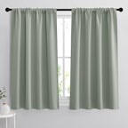 RYB HOME 54 inch Blackout Curtains for Living Room, Rod Pocket Thermal Insulated Small Window Drapes Room Darkening Shades for Bedroom Studio Dorm, W 42 x L 54 inch, Set of 2 Panels, Greyish Green