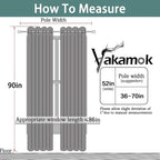 Yakamok Room Darkening Curtains 52x90 inch Length Beige-Living Room