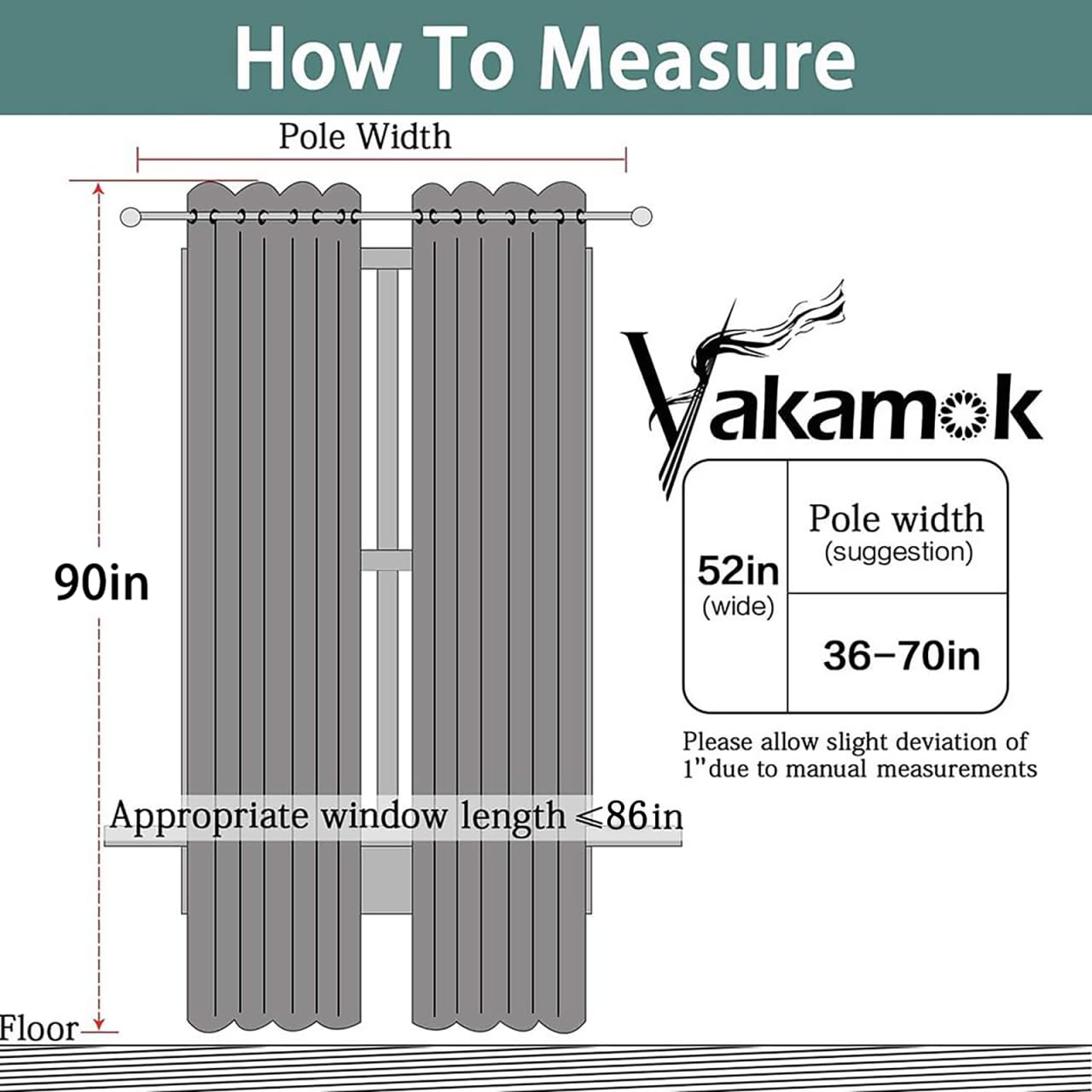 Yakamok Room Darkening Curtains 52x90 inch Length Dove Grey-Living Room