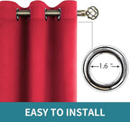 BGment Room Darkening Curtains 54 Inches Long - Grommet Thermal Insulated Drapes Window Treatment Curtains for Bedroom, 2 Panels, 52 x 54 Inch, Red