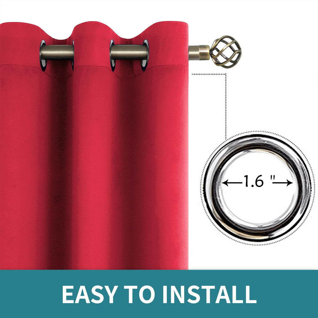 BGment Red Blackout Curtains for Living Room 84 Inch Long - 2 Panels