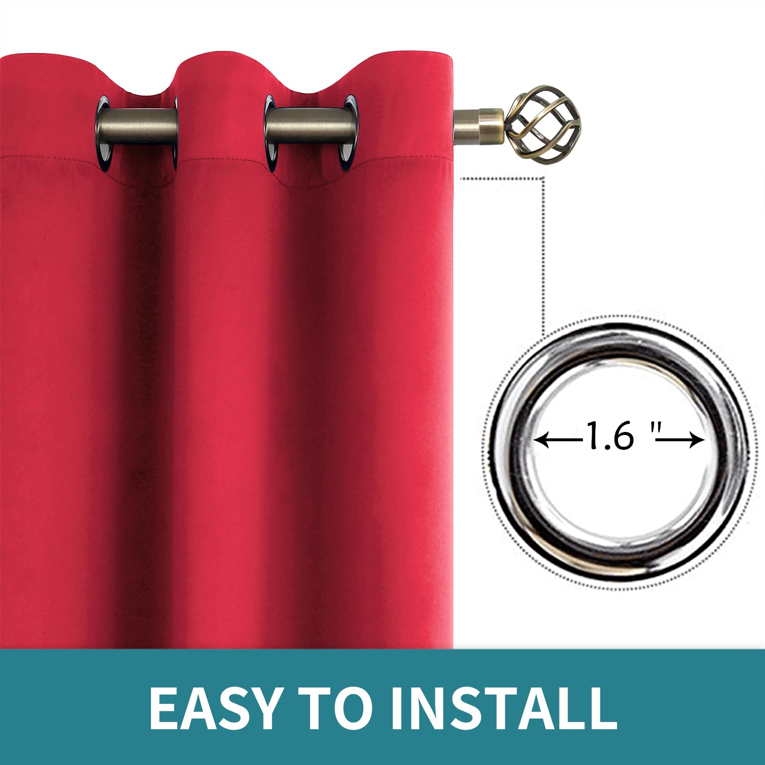 BGment Red Blackout Curtains for Living Room 84 Inch Long - 2 Panels
