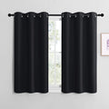 NICETOWN Blackout Curtain Panels for Bedroom, Black, 2 Panels, W34 x L36-inch, Thermal Insulated Grommet Top Blackout Draperies and Drapes for Basement