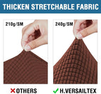 H.VERSAILTEX 3 Piece Stretch Sofa Covers for 2 Cushion Loveseat Couch Covers for Living Room Sofa Slipcovers (Base Cover Plus 2 Seat Cushion Covers) Thicker Jacquard Fabric (Medium Sofa, Burnt Brick)