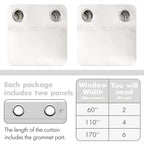 MIULEE Pure White Blackout Bedroom Curtains Drapes 96 Inch Long 52"x96"