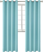 BGment Blackout Curtains - Grommet Thermal Insulated Room Darkening Bedroom and Living Room Curtains, Set of 2 Panels (55 x 96 Inch, Baby Blue)