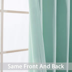 Yakamok Room Darkening Curtains 52x90 inch Length Aqua-Living Room