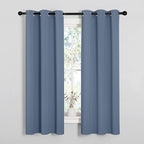 NICETOWN Kitchen Curtains Blackout Curtains & Drapes, Thermal Insulated Grommet Top Window Treatment Panels for Cupboard, Small Window (Stone Blue, 34" Wide x 63" Long, Set of 2)