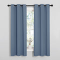 NICETOWN Kitchen Curtains Blackout Curtains & Drapes, Thermal Insulated Grommet Top Window Treatment Panels for Cupboard, Small Window (Stone Blue, 34" Wide x 63" Long, Set of 2)