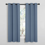 NICETOWN Kitchen Curtains Blackout Curtains & Drapes, Thermal Insulated Grommet Top Window Treatment Panels for Cupboard, Small Window (Stone Blue, 34" Wide x 63" Long, Set of 2)