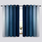 Yakamok Ombre Curtains Blue and Greyish White for Living Room,70Wx63L