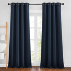 NICETOWN Navy Blue Blackout Curtains, Grommet Thermal Insulated Window Drapes Room Divider Blinds Sound Reducing for Living Room, W46 x L102, 2 Pieces