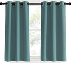 NICETOWN Modern Blackout Curtains Noise Reducing, Greyish Blue, 2 Panels, W34 x L40 -Inch, Thermal Insulated and Privacy Room Darkening Drape Panels for Boy's Guest Room Door Small Short Window